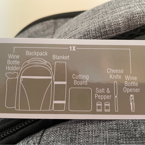 Gray Picnic Backpack for Four - Picture 2 of 14